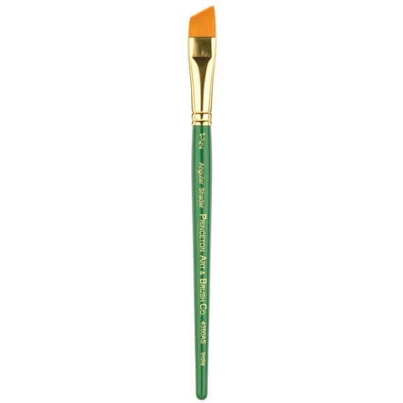 Princeton Brush Lauren Golden Synthetic Watercolor & Acrylic Brush, Angular Shader, 1/2"