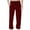 Wine, variant on Mens Warm Cotton Pants Fleece Cargo Sweatpants Baggy Loose Fit Drawstring Elastic Waist Athletic Jogger Sweat Pants With Pockets
