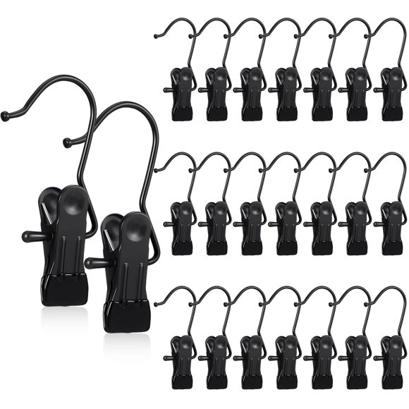 Pinzas para colgar botas Hotop para armario, lavandería, 20 piezas, color negro
