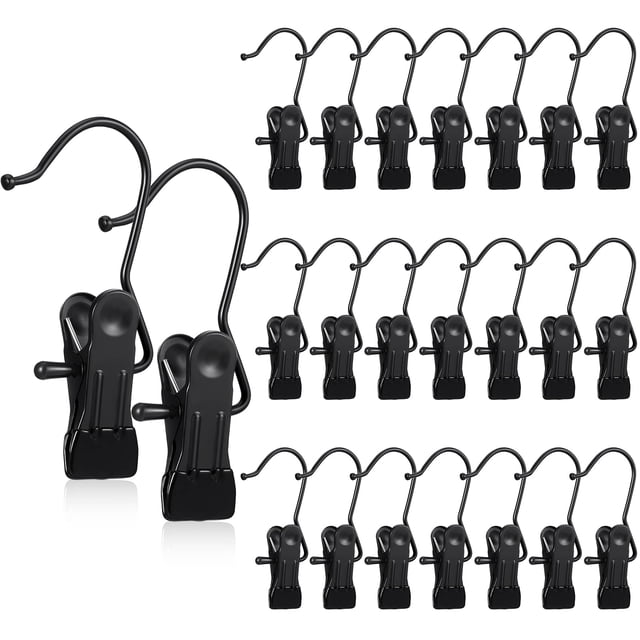 Pinzas para colgar botas Hotop para armario, lavandería, 20 piezas, color negro