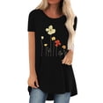 thumbnail image 1 of Pompotops Femmes Mode Casual Chemises Manches Courtes Tee Tops Tunique Blouse, 1 of 4