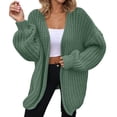 thumbnail image 2 of Cardigan Sweaters for Women Fall Winter Long Sleeve Open Front Knit Cardigans Sweater Coats Outerwear, 2 of 6