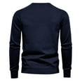 thumbnail image 4 of ZCFZJW Men's Crewneck Cable Knit Sweaters Long Sleeve Lightweight Casual Solid Color Twist Patterned Pullover Sweater Blue M, 4 of 4
