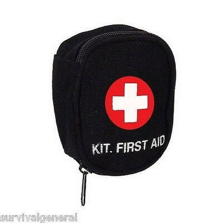 First Aid Pouch Bag Military Style Personal Soldier 1st Kit Black Medic Canvas