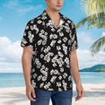 thumbnail image 3 of Balery Daisies Flowers Camisas hawaianas de manga corta para hombre, camisas playeras de corte holgado, camisas de vacaciones con botones,Medium, 3 of 7