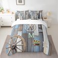 thumbnail image 3 of Feelyou Blue Lake House Twin Bedding Sets 7-Piece for Kids, Rustic Farmhouse Bedding Comforter Set, Western Wooden Plank Reversible Sheet Sets, Ultra Soft Bedroom Decor, 3 of 9