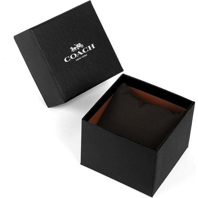 Coach 14503972 Grand Green Carnation Gold Tone Dial Black Leather