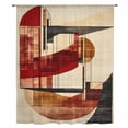 thumbnail image 2 of Burnt Orange Abstract Sheer Curtains 84 Inches Long, Modern Geometric Art Light Filering Curtains, Breathable Simi Curtain Privacy Drapes for Living Room Bedroom Lightweight Window Treatment, 2 of 9
