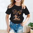 thumbnail image 2 of Curuila Kid Girls Tops Cartoon Print Crew Neck Short Sleeve Tee Summer Casual Loose T Shirt Black Size 2-4 Years, 2 of 5