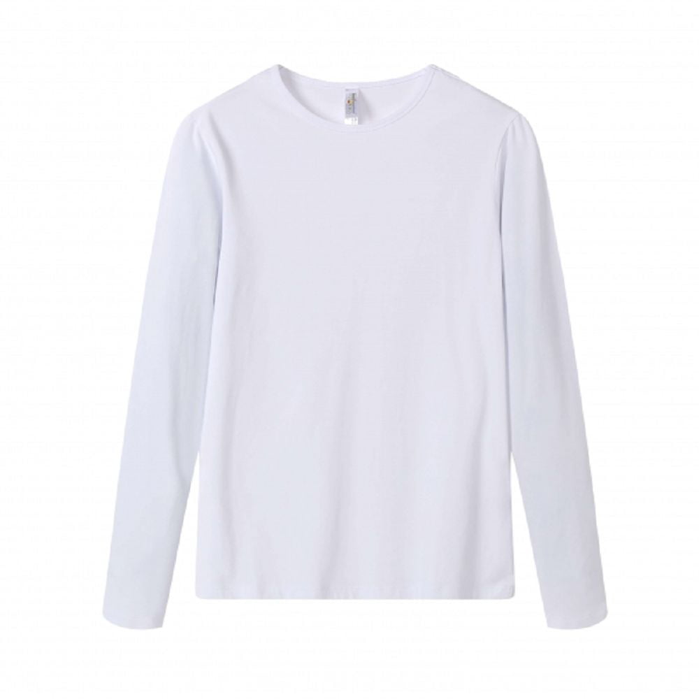 Bamboo Cotton Premium Blend White Ladies Long Sleeve Tee ShirtUPF 50