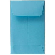 JAM Paper & Envelope #1 Coin Envelopes, 2.3x3.5, Blue, 100/Pack