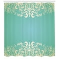 thumbnail image 2 of Ambesonne Vintage Shower Curtain, Flora Curlicues, 69"Wx84"L, Seafoam Cream, 2 of 2