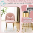 thumbnail image 5 of Vanity Chair with Back & Pillow,Cute Small Cozy Desk Chair No Wheels,Comfy Makeup Ch with Ajustable Gold Legs,for Bedroom,Living Room,Small Space, 5 of 6