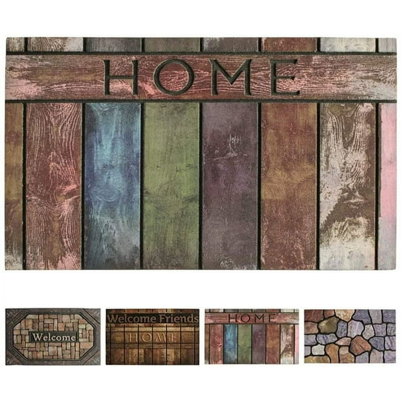 Welcome Home Mats for Front Door Entrance Non Slip Rubber Door Mat Heavy Duty Doormat Shoes Scraper Indoor Low-Profile Mats for Entry Garage Patio High Traffic Areas