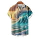 thumbnail image 4 of Blusa y camisa de manga corta con cuello vuelto para hombre, blusa informal de moda con cuello vuelto, blusa estampada de manga corta con botones, blusa de poliéster para hombre, 4 of 6