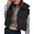 thumbnail image 4 of LMLYSoH Women Winter Warm Crop Waistcoat, Sleeveless Stand Collar Double Sided Lightweight Puffer Vest, 4 of 5