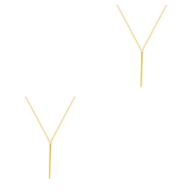 Collar delicado Qarigey Cadenas Joyería estética larga Palos elegantes Colgantes Gargantilla Oro 2piezas