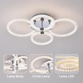 thumbnail image 3 of Modern LED Flush Mount Ceiling Light with Remote Dimmable Control, 4 Rings Acrylic Close to Ceiling Light Fixture for Bedroom Living Room Kitchen Office, Adjustable Brightness Indoor Ceiling Mount, 3 of 9