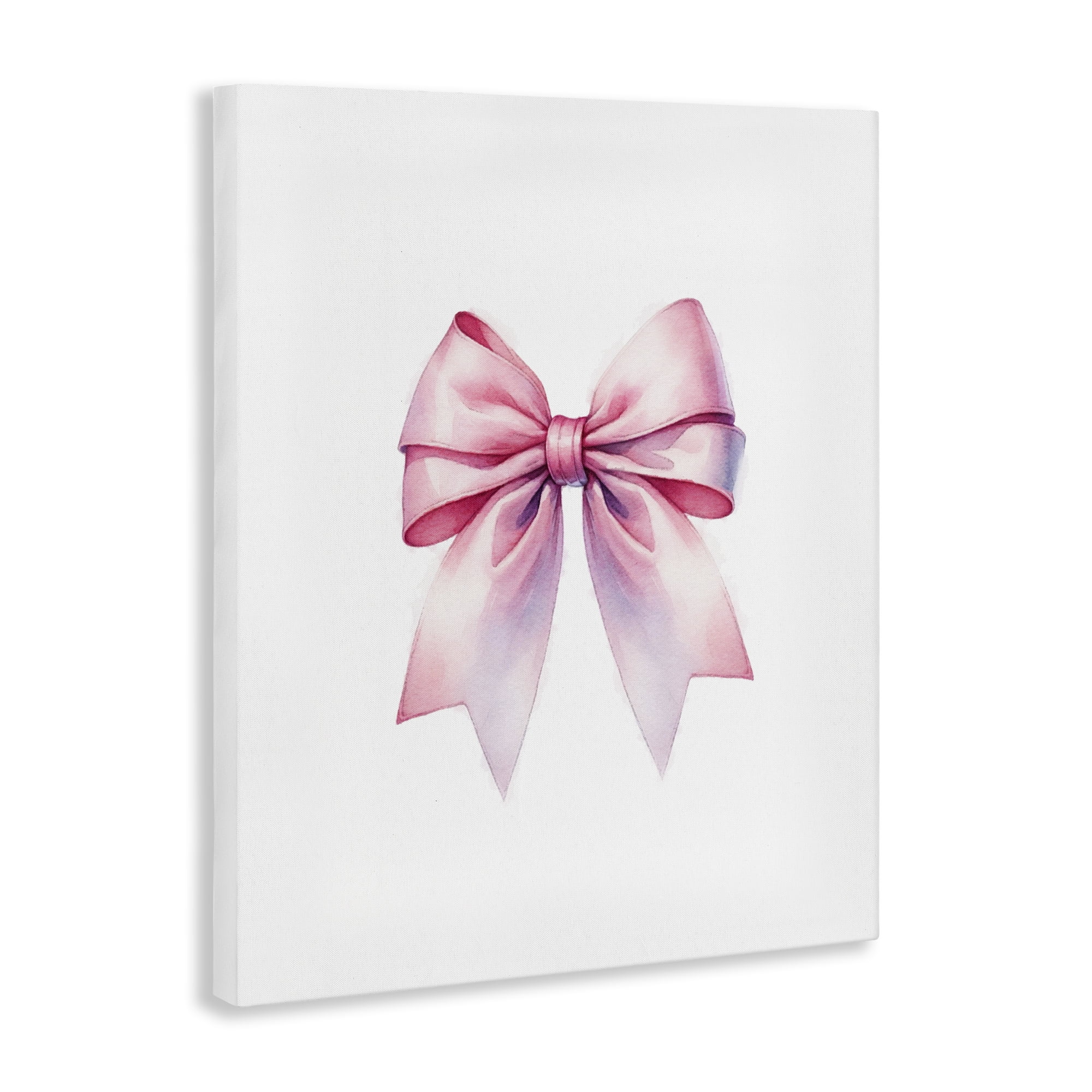 Stupell Industries Symmetrical Pink Bow Fashion Painting Wrapped Canvas Art Print Wall Art, 24 x 30