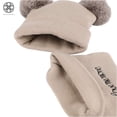 thumbnail image 2 of Luxtrada Newborn Kids Baby Boy Girl Pom Hat Winter Warm Knit Bobble Beanie Cap Scarf Set (Khaki), 2 of 7