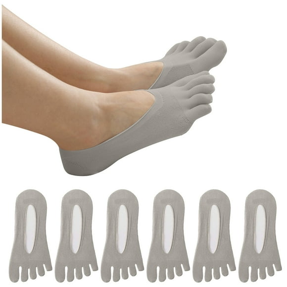 GDREDA 6Pairs Women Five Toes Ankle Liner - -friction Breathable Socks Toddler Short Socks Girls Women Stocking Thin Socks Men Low Cut Womens Girls Socks Knit Sock Support Socks Men Socks Socks