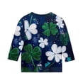thumbnail image 4 of Blusas y camisas de manga larga y cuello redondo para niños, tallas medianas y grandes, informales, con estampado de San Patricio, mangas a ochos y cuello redondo, camisetas para niños., 4 of 5