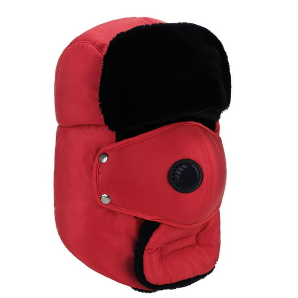 Soidarity Sombrero cálido a prueba de viento, gorro térmico y cómodo para invierno, gorro de polaina de cuello de poliéster para pesca al aire Pescar Rojo Soidarity OD010637-02