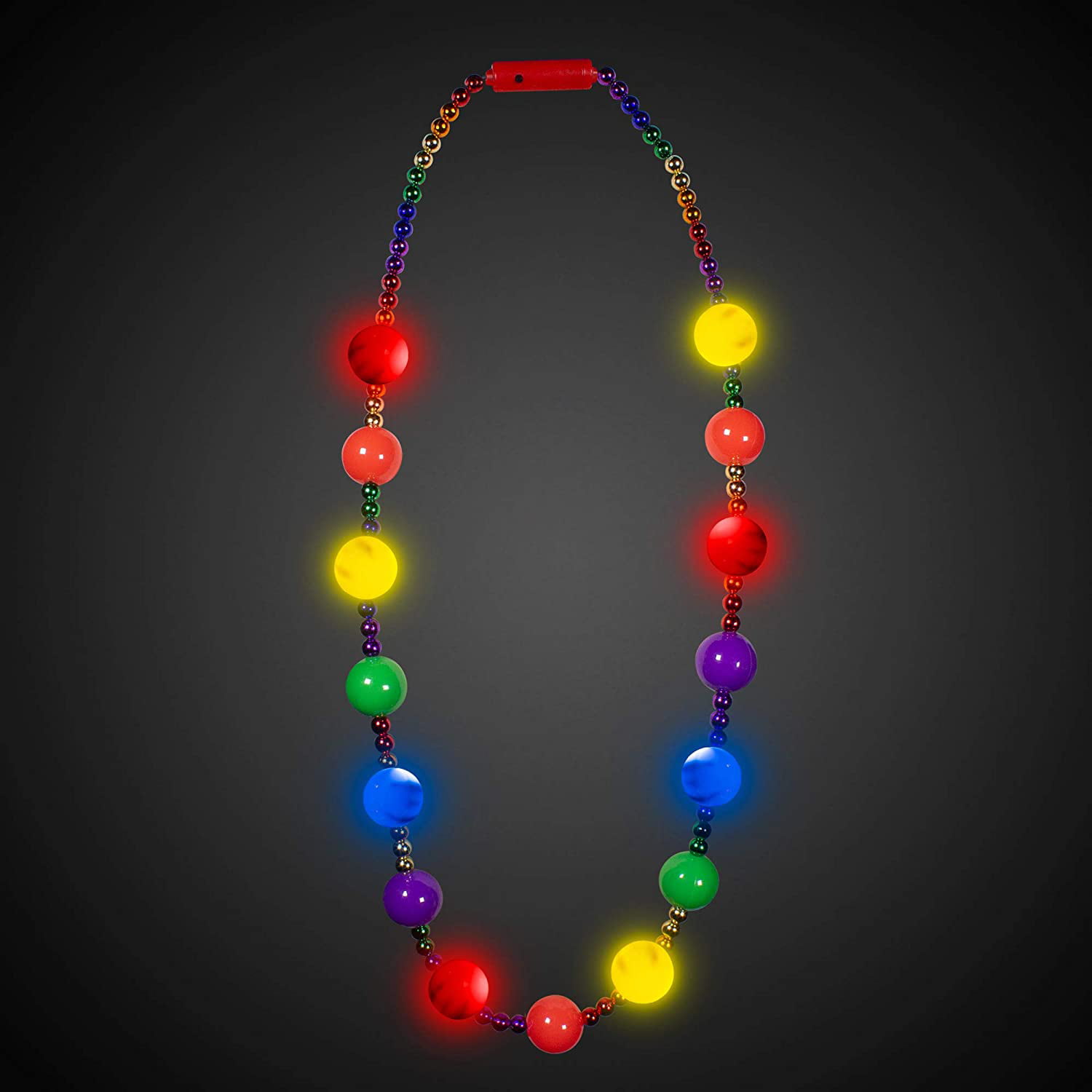 Light Up Bead Necklaces (Set of 12) Glowing LED Beaded Necklaces