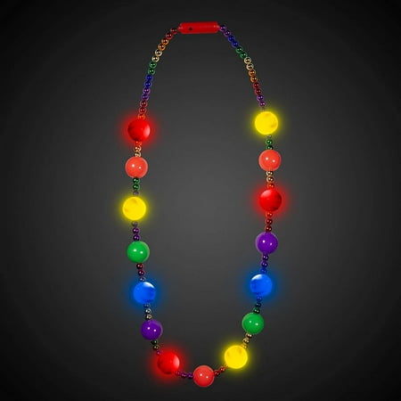 Windy City Novelties - LED Light Up 46" Rainbow Pride Mardi Gras Bead