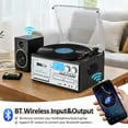 thumbnail image 6 of RetroAudio Record Player 10 in 1 3 Speed Bluetooth in/Out Turntable CD Cassette Player AM/FM Radio USB/SD Recorder Aux-in RCA Line-Out,Black, 6 of 14