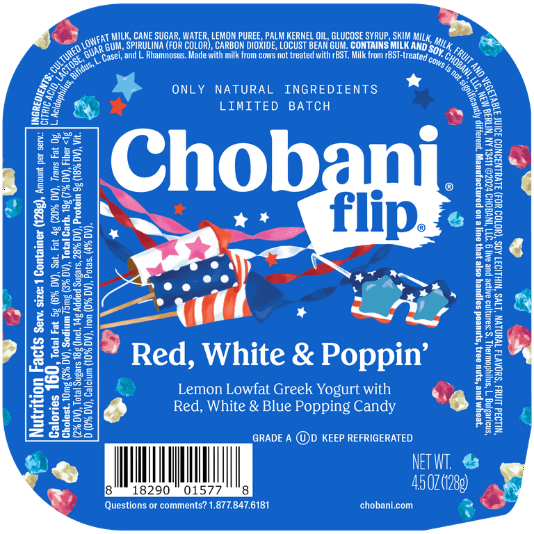 Chobani Flip Low-Fat Greek Yogurt Limited Batch Red, White