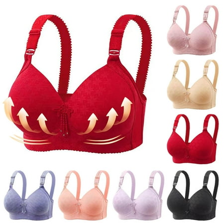 Teocary No Underwire Plus Size Push up Lingerie for Women Comfortable Bras for Women No Underwire Breathable Holiday Gift Finder Beige L
