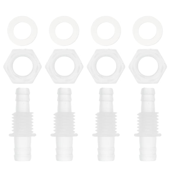 Unique Bargains Plastic Hose Barb Fitting 5/16" x 25/64" Hose Barb Thru-Bulk Bulkhead Fitting Aquarium PP Clear 1 Set