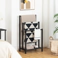 thumbnail image 5 of HOOBRO Industrial 3-Tier Freestanding Towel Rack with Shelf, Black, 5 of 12