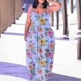 thumbnail image 1 of SMihono Robe Maxi Bohème d'Été pour Femmes Grande Taille Mode Féminine Col Rond Sans Manches Robe Imprimée de Plage, 1 of 7