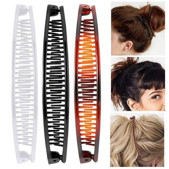 sunsanly 3/6 Pieces Banana Clip Women Classic Hair Comb Set with Rotating End Easy to Use Banana Combs Hair Accessories for Thick Straight Curly Hair