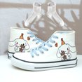 thumbnail image 1 of Kuromi Cinnamon Dog Melody primavera y verano lindos zapatos de lona altos combinables para estudiantes femeninas zapatillas informales con grafiti, 1 of 5