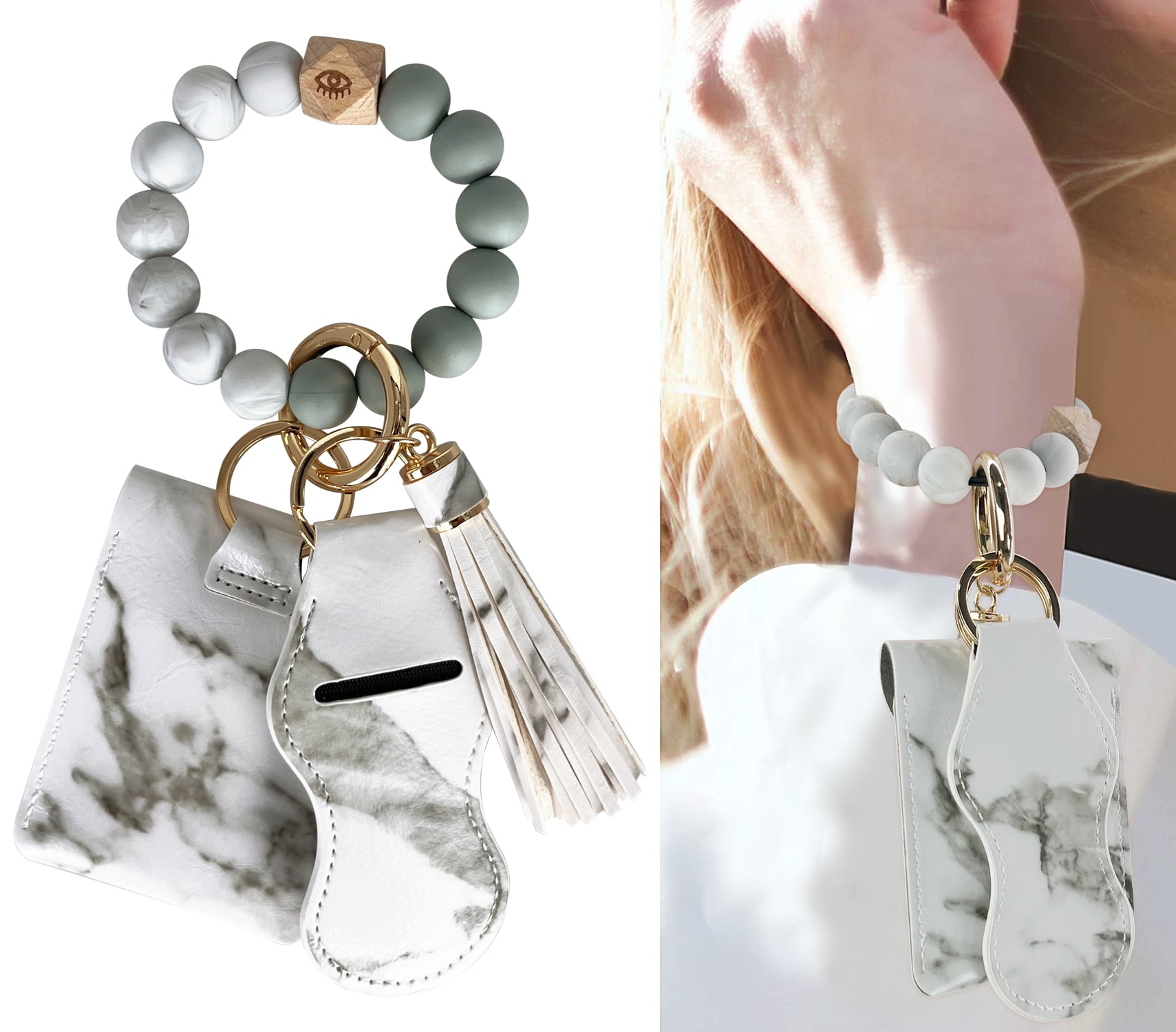 Key Chain Ring Bracelets Card Holder Wristlet Keychain Silicone