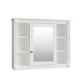 thumbnail image 5 of GZXS White Wall-Mounted Medicine Cabinet with Mirror, 35"W Bathroom Storage Cabinet with Adjustable Interior Shelf & Side Open Compartments, MDF Construction, Modern Style, 5 of 7