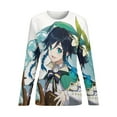 thumbnail image 6 of Genshin Impact Women's Pajama Top 3D Digital Print Sleepwear Trendy Crewneck Pullovers Long Sleeve Shirts S, 6 of 8