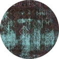 thumbnail image 1 of Ahgly Company Indoor Round Abstract Turquoise Blue Modern Area Rugs, 4' Round, 1 of 4