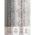 thumbnail image 5 of Black Botanical Sheer Curtains 54 Inch Length 2 Panels Set, Farmhouse Spring Summer Branch Voile Window Treatment Rod Pocket Short Kitchen Curtains Drapes for Bedroom 52"x54"x2, 5 of 7