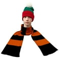 thumbnail image 4 of Knit Winter Rugby Striped Scarf for Men & Women - Stay Warm & Stylish (Orange/ Black) -1 Pack, 4 of 7