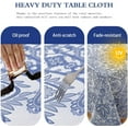 thumbnail image 4 of Vinyl PVC Rectangle Table Cloth,Water Proof Paisley Plastic Tablecloths with Flannel Backing,Oil Proof Heavy Duty Vintage Rustic Table Cover for Outdoor Picnic Camping 60x84 Inch,Blue, 4 of 6