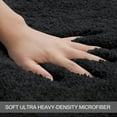 Black Bathroom Rug Mat, Extra Soft and Absorbent Microfiber Bath Rugs