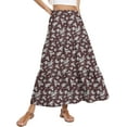 thumbnail image 5 of JWD Summer Maxi Skirt for Women Boho Lightweight Flowy Tiered Long Beach Skirts with Pockets Brown Flower XL, 5 of 8