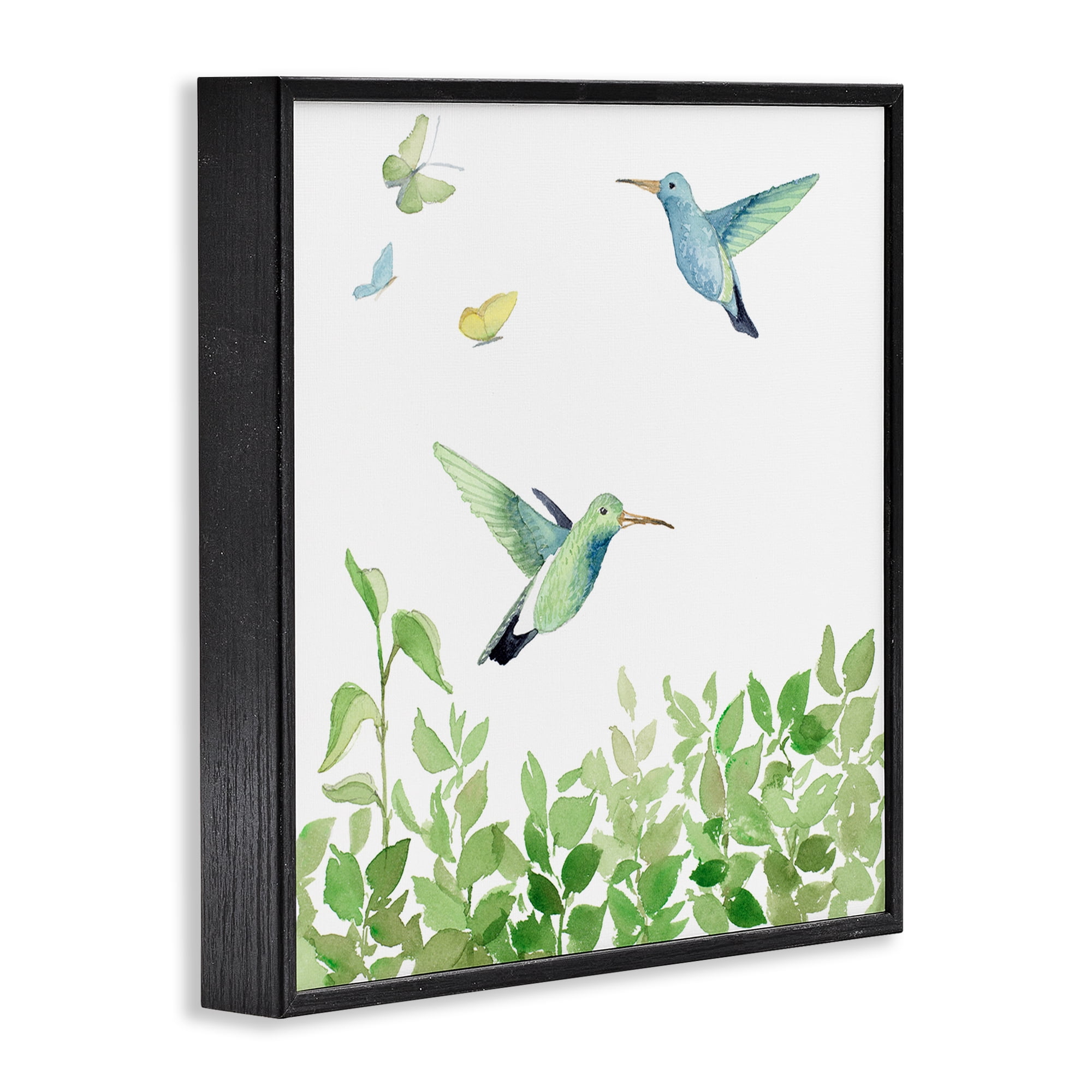 Stupell Industries Spring Hummingbirds Scene Animals & Insects Painting Black Framed Art Print Wall Art, 24 x 24