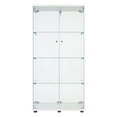 thumbnail image 6 of Living Room Cabinets LED Strip Light Two Door Glass Cabinet Glass Display Cabinet with 4 Shelves, White,Primary Living Space Cabinets, 6 of 7