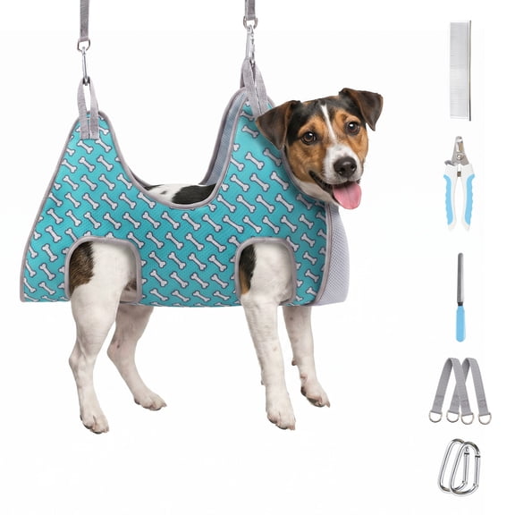 Supet Dog Grooming Hammock Harness for Dogs Cats, Relaxation Pet Nail Clipper Hammock, Restraint Dog & Small Animal Leashes Sling for Groomingk for Nail Trimming