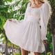thumbnail image 1 of Vestido corto con escote cuadrado y lazo en la espalda, vestido de mujer con escote cuadrado y lazo en la espalda, manga larga abullonada y lazo en la espalda, vestido con volantes y, 1 of 6